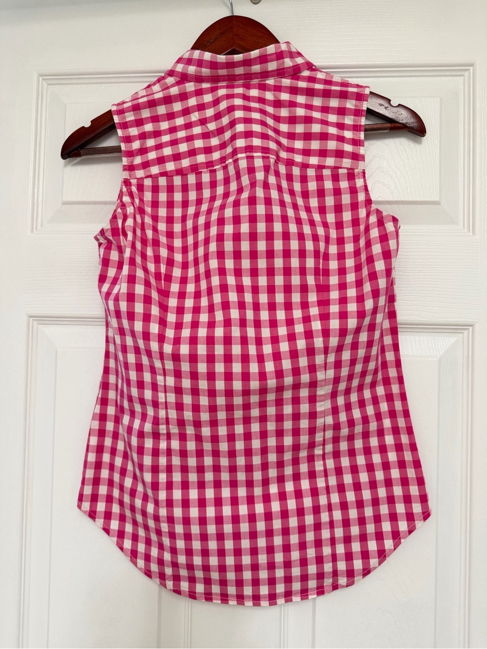 J. Crew Hot Pink and White Gingham Shirt - Picture 3 of 3